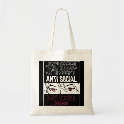 Antisocial Vaporwave Anime Girl Japanese Esthetic Tote Bag