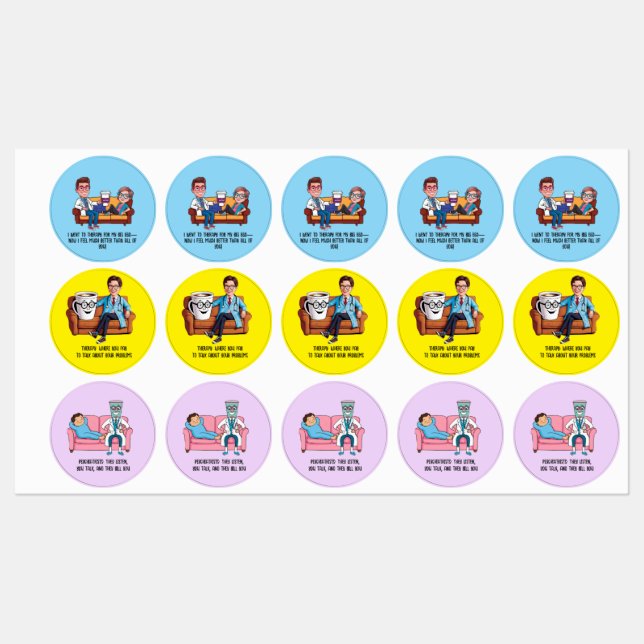 ANTISTRESS psychiatrist THERAPIST MENTAL HEALTH Labels (Sheet)