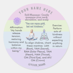 antistress relax calm serenity yoga zen classic round sticker