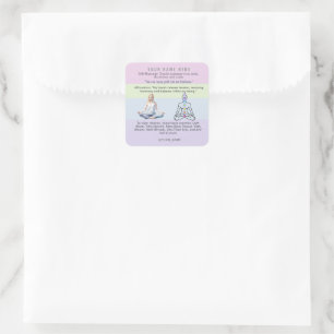 antistress relax calm serenity yoga zen square sticker