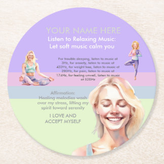 ANTISTRESS SERENITY CALM SIP CALM GIRL YOGA CHAKRA ROUND PAPER COASTER