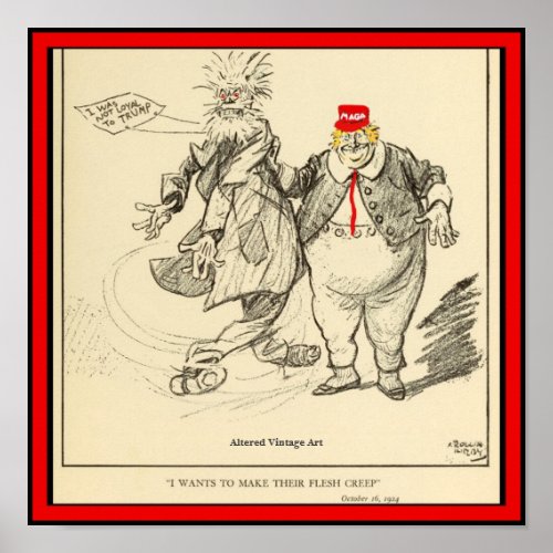 AntiTrump Loyalty Cartoon Altered Vintage Art Poster