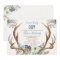 Antler boho rustic baby shower invitation boy