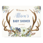 Antler boho rustic baby shower welcome sign
