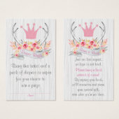 Antler Diaper Raffle Ticket and Bring a Book Card (Front & Back)