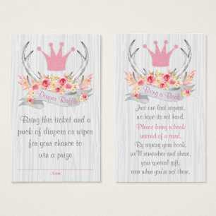 Antler Diaper Raffle Ticket and Bring a Book Card