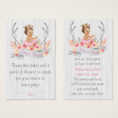 Antler Diaper Raffle Ticket and Bring a Book Card (Front & Back)