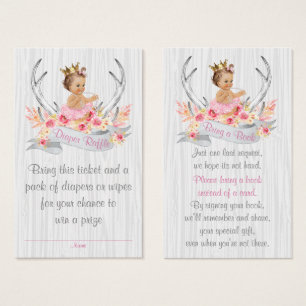 Antler Diaper Raffle Ticket and Bring a Book Card