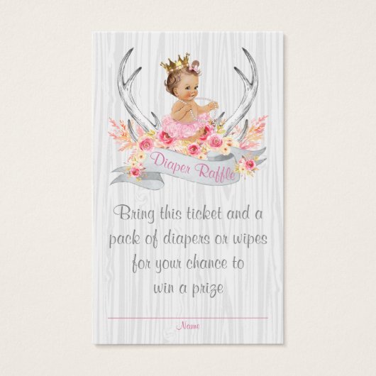 Antler Diaper Raffle Ticket and Bring a Book Card (Front)
