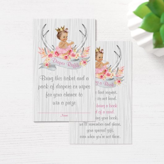 Antler Diaper Raffle Ticket and Bring a Book Card (Desk)