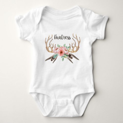 Antler Floral Baby Outfit Baby Bodysuit
