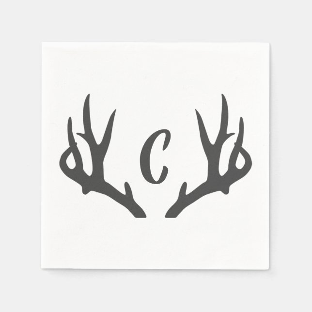 Antler Monogram Napkins (Front)