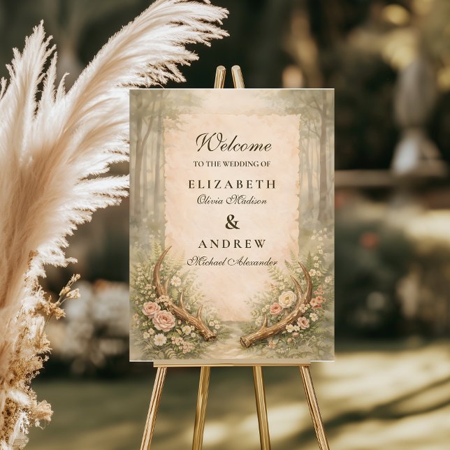 Antler Woodland Wedding Foam Board (Creator Uploaded)