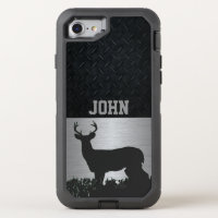 Antlered Deer in Grass Custom Name Case