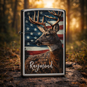 Antlered Valor: American Wilderness Spirit Zippo Lighter