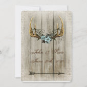 Antlers and Roses Rustic Wedding Invitation (Front)