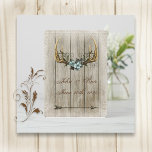 Antlers And Roses Rustic Wedding Invitation at Zazzle