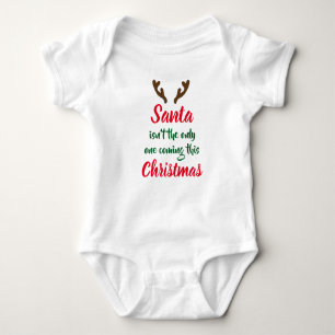 Antlers - Christmas Baby Announcement Baby Bodysuit
