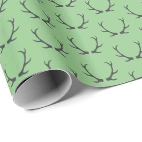 Antlers Gift Wrap Wrapping Paper Green