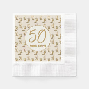 Antlers Hunter Birthday Years Young Napkins