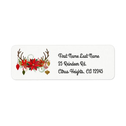 Antlers Ornaments Floral Antlers Holiday Rustic Label
