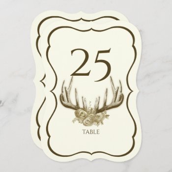 Antlers Scallop Table Number by happygotimes at Zazzle