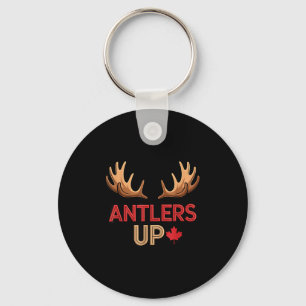 Antlers Up Canadian Pride Funny Canada Flag Moose Keychain