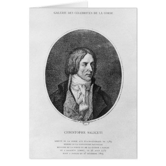 Antoine Christophe Saliceti  engraved Cards (Front)