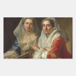 Antoine de Favray - The Mirabita Sisters Rectangular Sticker