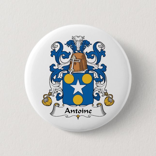 Antoine Family Crest Pinback Button (Front)