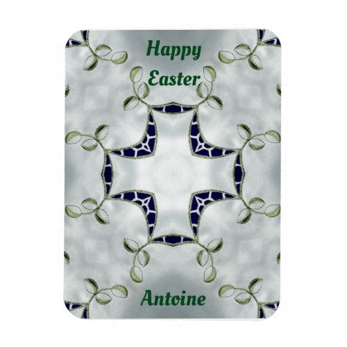 ANTOINE  Green and Blue Easter card magnet 