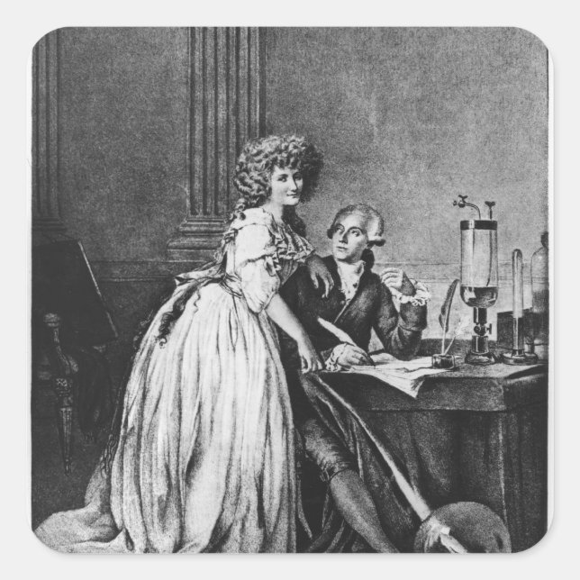 Antoine Laurent Lavoisier  and his wife Square Sticker (Front)