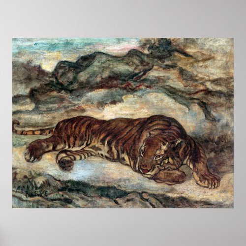 Antoine_Louis Barye Tiger in Repose Poster