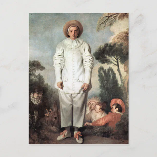 ANTOINE WATTEAU - Pierrot (Gilles) 1718 Postcard | Zazzle