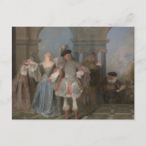 Antoine Watteau _ The French Comedians Postcard