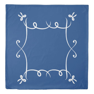 Antoinette Blue Elegant Emblem Filigree Duvet Cover