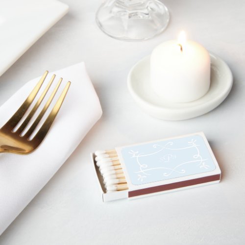 Antoinette Blue Elegant Emblem   Matchboxes