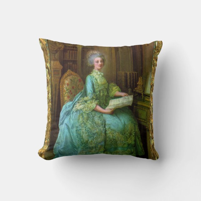 Antoinette Elegance Baroque Throw Pillow (Front)