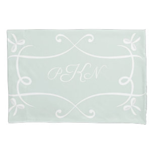 Antoinette Green Elegant Emblem Filigree Pillow Case