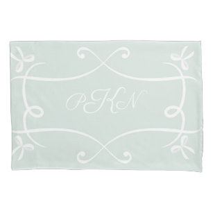 Antoinette Green  Elegant Emblem Filigree Pillow Case