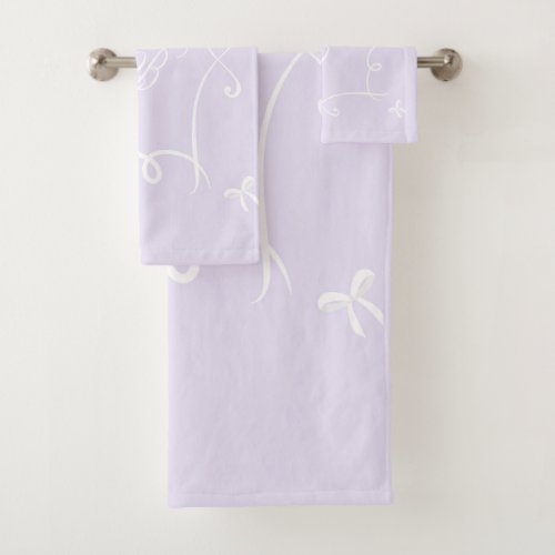 Antoinette Lavender  Elegant Emblem Filigree Bath Towel Set
