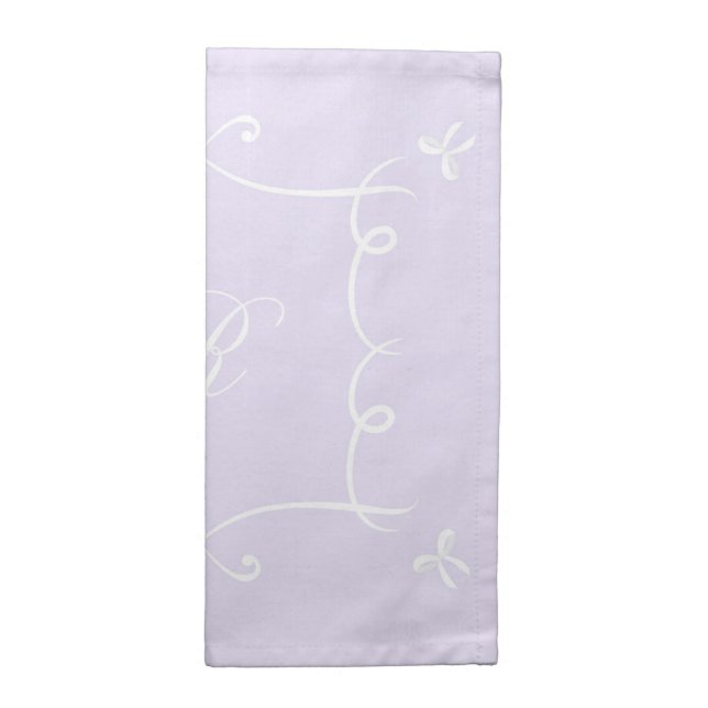 Antoinette Lavender Elegant Emblem Filigree Cloth Napkin (Half Fold)