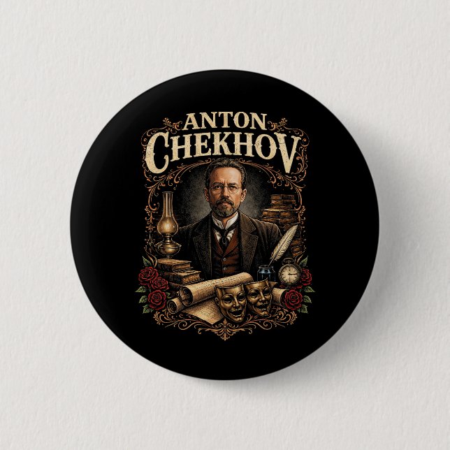 Anton Chekhov Button (Front)