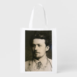 Anton Chekhov Portrait Grocery Bag
