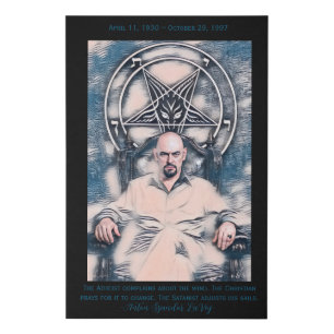 Anton LaVey Art Print With Dates and Quote
