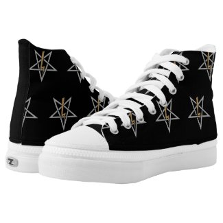 Anton LaVey Sigil {Gold} High-Top Sneakers