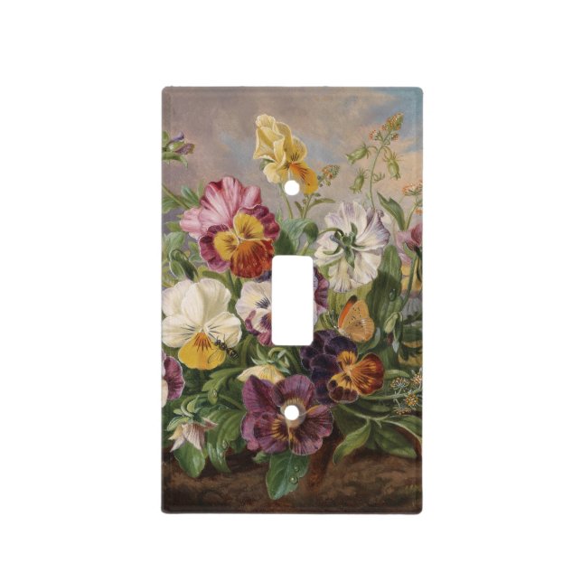Anton Mollis Vintage Pansy Light Switch Cover (Front)