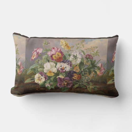 Anton Mollis Vintage Pansy Lumbar Pillow