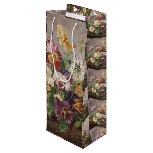 Anton Mollis Vintage Pansy Wine Gift Bag