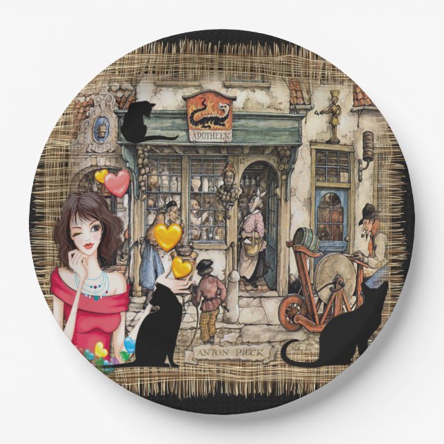 Anton Pieck - Chemist shop Paper Plates (Front)